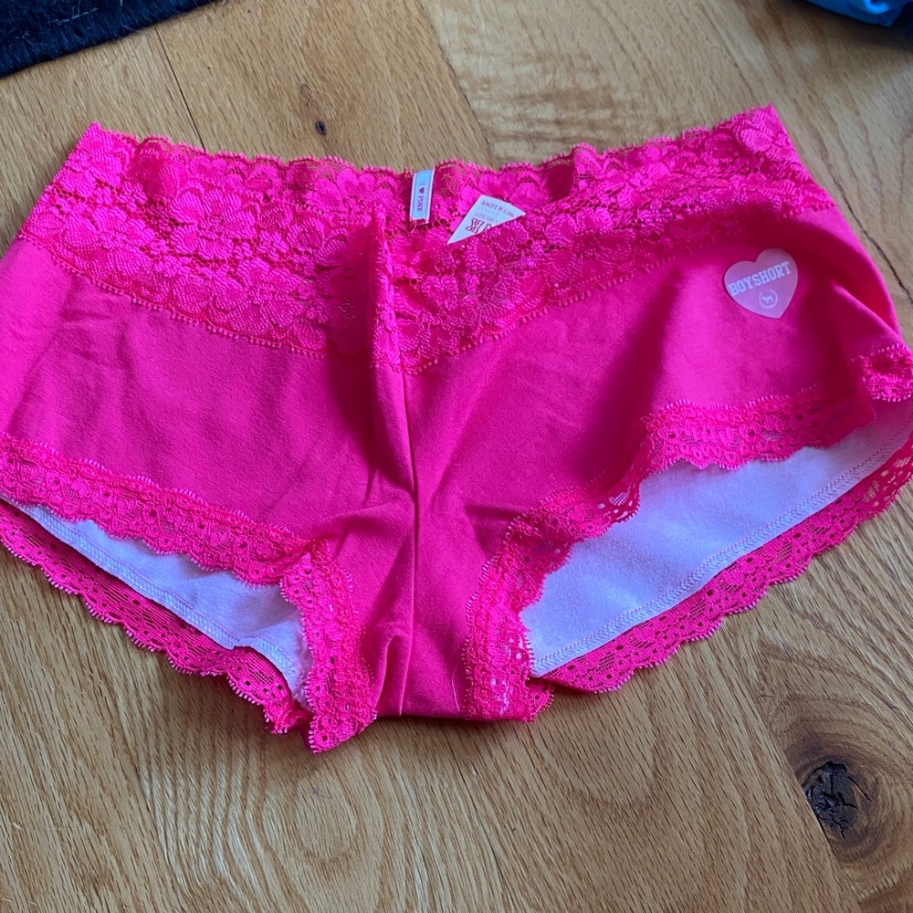 NWT Victoria Secret Pink Lace Trim Boyshorts